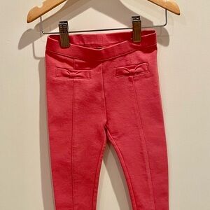 12-18M Janie and Jack Coral Pink Pointe Knit Leggings